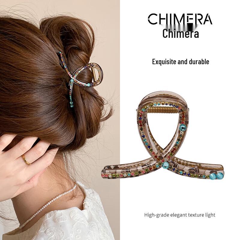 CHIMERA Colorful Rhinestone Hair Claw One Size