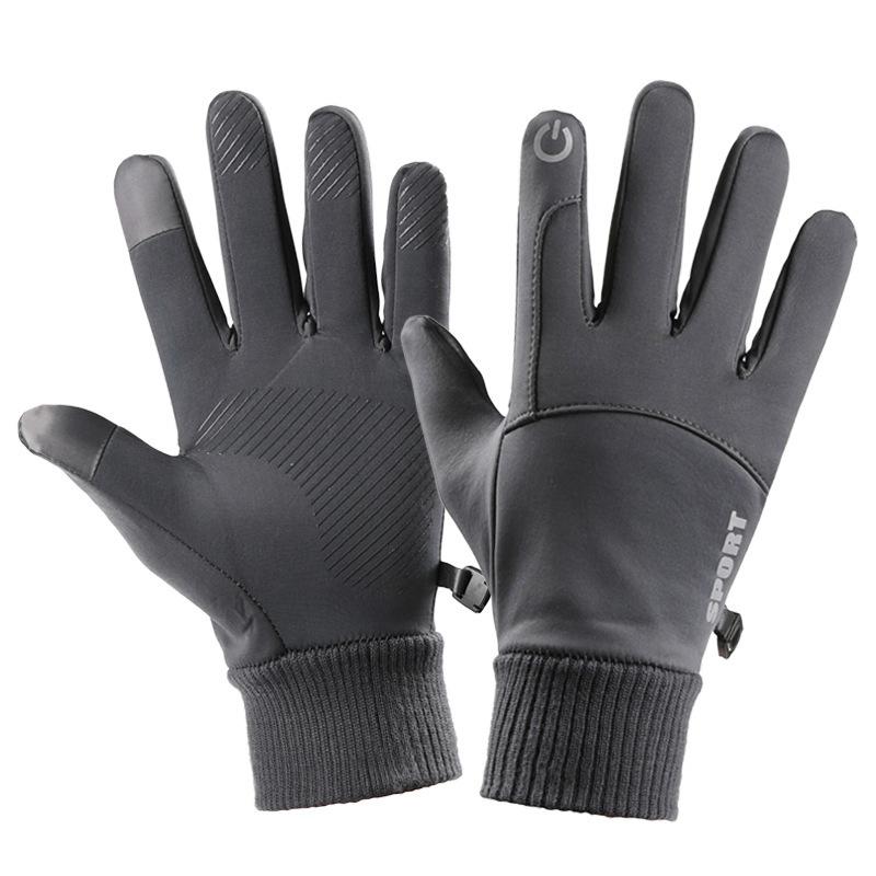Winter wasserdichte Anti-Rutsch-warme Vollfinger-Handschuhe Outdoor-Touchscreen-Wollhandschuhe zum Radfahren