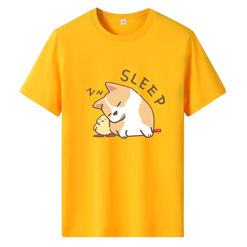 Summer Cartoon Printing Short-sleeved T-shirt Men And Women Couples Loose Loose Shirt Tops Aesthetic Clothing Summer Tops