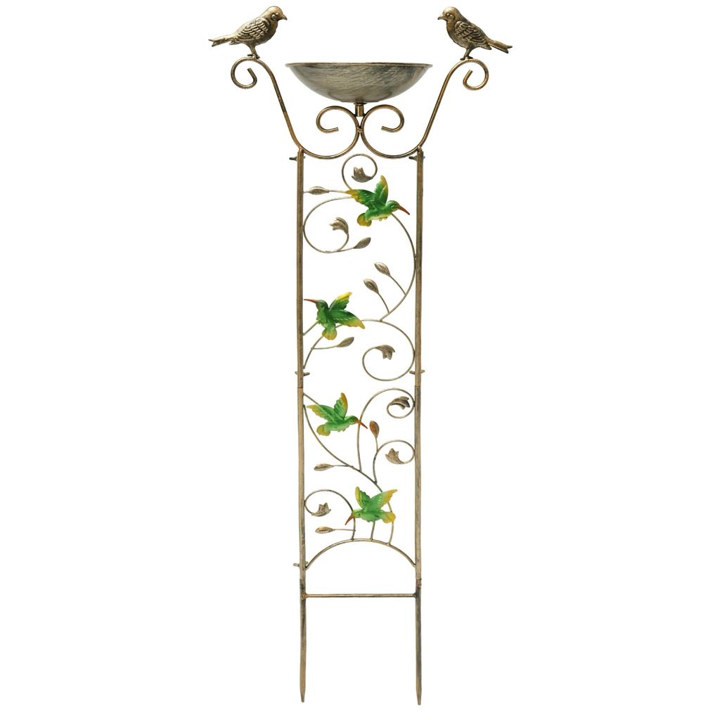 Decorative Metal Bird Feeder With Trellis for Climbing Planting Trellis Bird Bath Freestanding Birdbath for Yard Patio Outdoors
