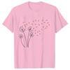 Dandelion Axolotl Flower T-shirt for Women Fashion Casual T-shirts Short Sleeve Axolotl Lover Women Tee Shirt Kawaii Clothing Shirts