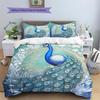 Peacock  Pattern Bedding Quilt Set Quilt Cover Pillowcase Home Decoration  Gift (1 * duvet cover + 2 * pillowcase, without core)