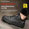 New Men's Safety Shoes with Anti Smashing and Anti Piercing Rubber Soles, Anti Slip and Wear-resistant Work Shoes