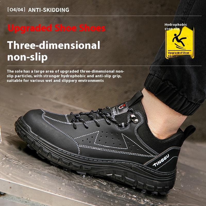 New Men's Safety Shoes with Anti Smashing and Anti Piercing Rubber Soles, Anti Slip and Wear-resistant Work Shoes