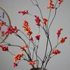 Festive Red Berry Decorations for Weddings & Home: Soft Landscape Branches, Berry Strings, Small Holly & Tangerine Accents