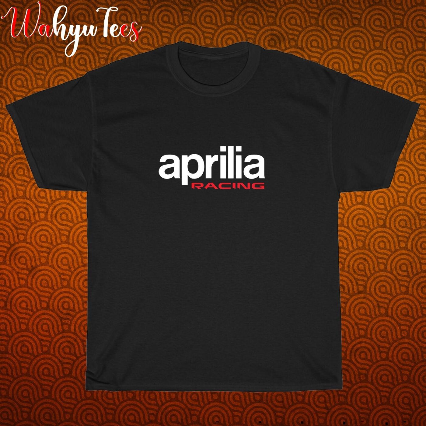 New APRILIA RACING Logo Black/Grey/Navy/White Size S-5XL Unisex T-Shirt S