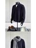 2025 Autumn/Winter Retro Casual V-Neck Men's Cardigan Sweater - Solid Color Knit Outerwear