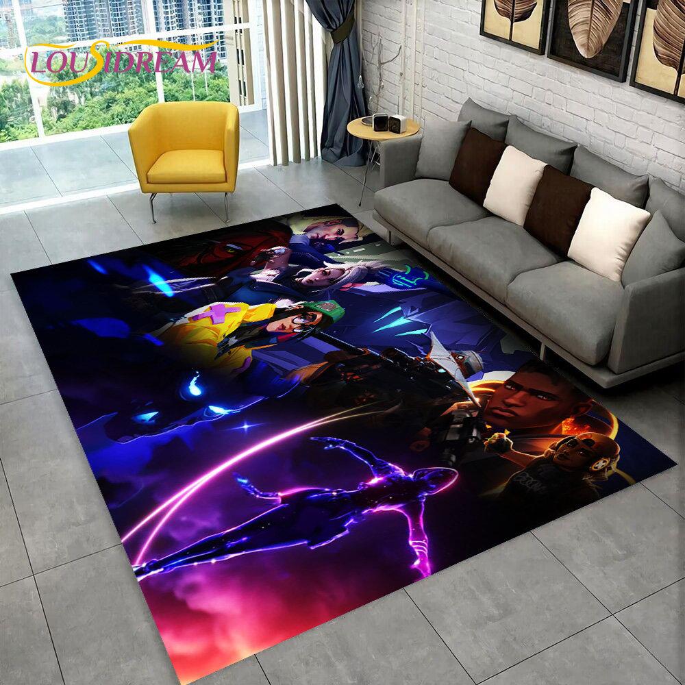 HD Valorant Series Game Gamer-Bereichsteppich, Teppich für Zuhause, Wohnzimmer, Schlafzimmer, Sofa, Fußmatte, Dekor, Kinder spielen, rutschfeste Bodenmatte