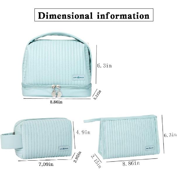 Women's Cute Cosmetic Bags Travel Toiletry Bag Waterproof Leather Cosmetic Bag Set with Handle Zipper Portable Makeup Bags Storage Bag On-the-Go