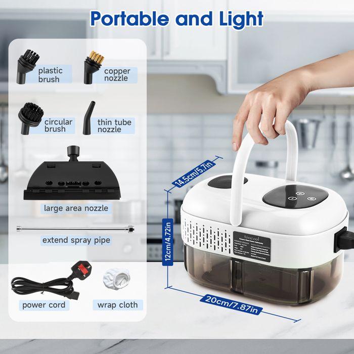 TTLIFE Portable Steam Cleaner 2500W, 1100ML High Pressure Steam Cleaner with 3 Brush Heads, Hand Steam Cleaner