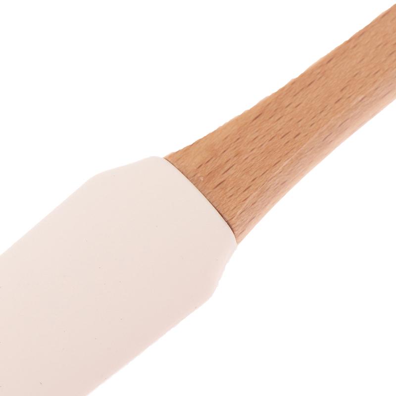 1Pc Schaber langlebig Holz Griff Utensil Spachtel Creme Butter abnehmbare Silikon