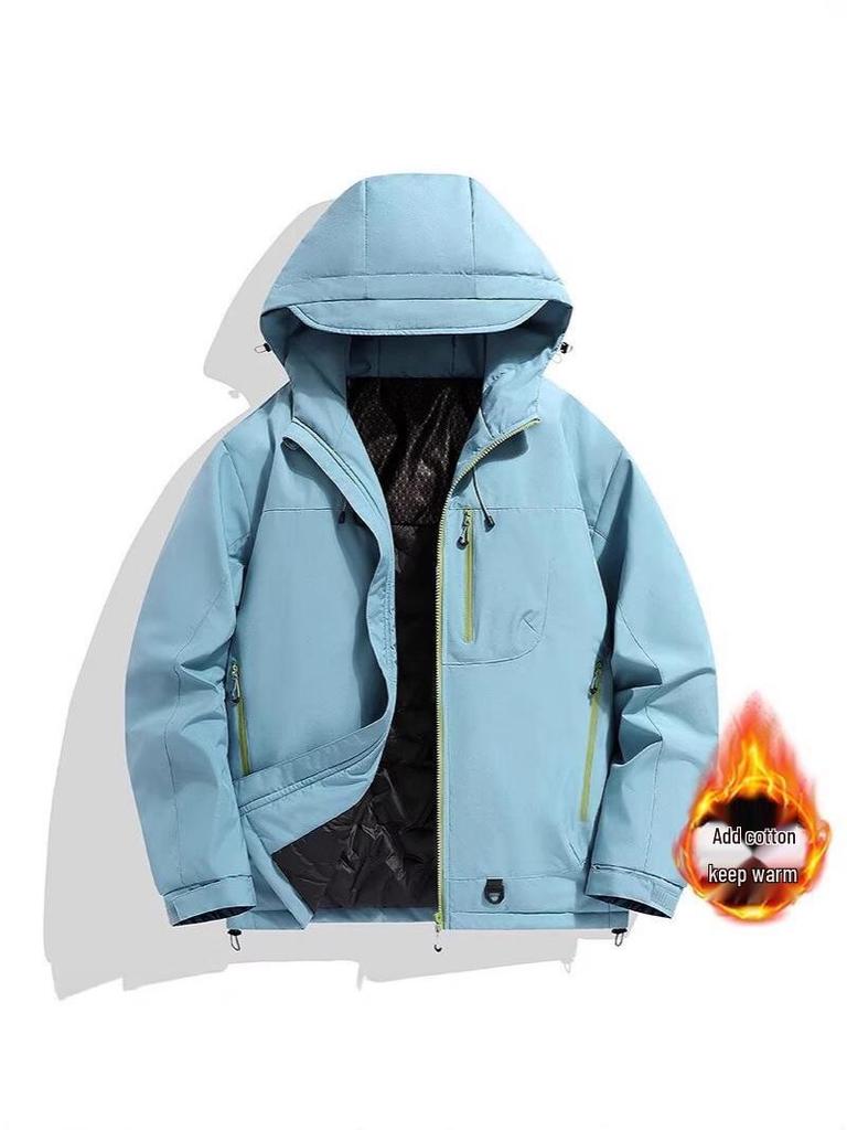 Men's Thickened Windproof Waterproof Ski Jacket - Trendy Japanese Style Winter Mountaineering Coat.