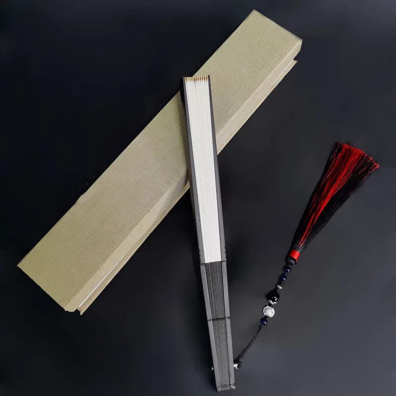 Aluminiumlegierung Rippen Tai Chi Fächer Chinesischer Stil Selbstverteidigung Doppelseitiger Kunst Faltfächer Klassische Männlichkeit Metallfächer