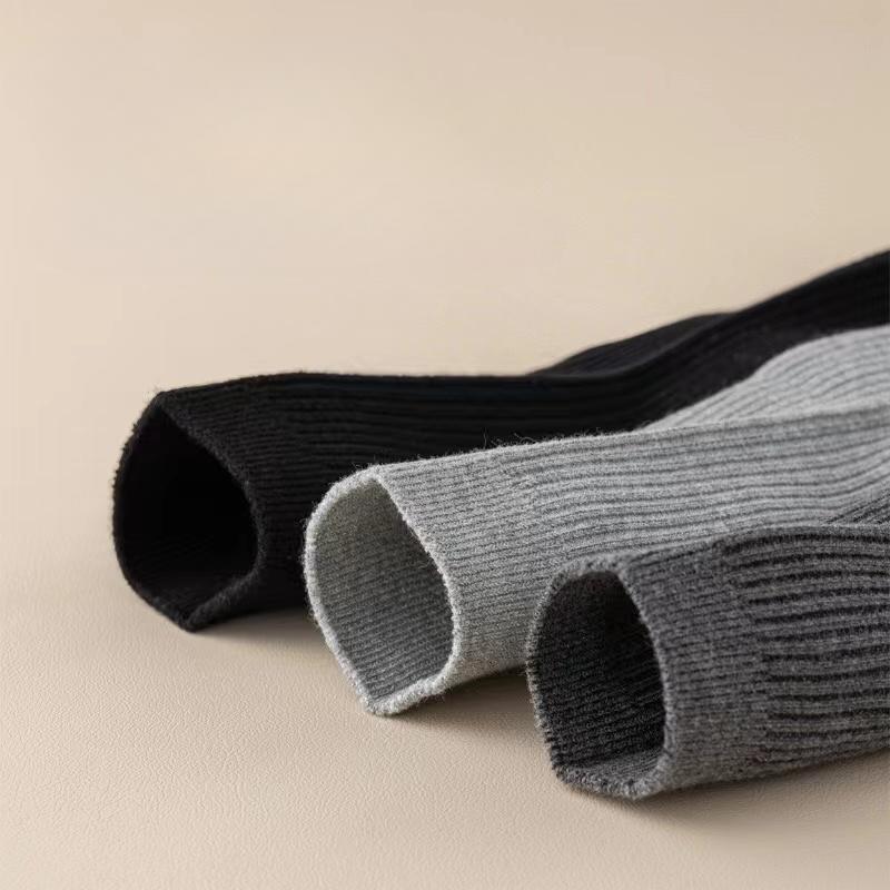 Socks Set Solid Color Stripes Women's Casual Socks Autumn Simple Women's Medium Length Socks Pattern Style