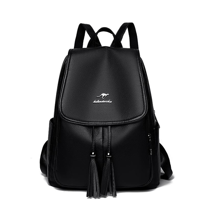 Atmospheric backpack women's new versatile casual Korean version large-capacity soft leather fashion travel women's bag