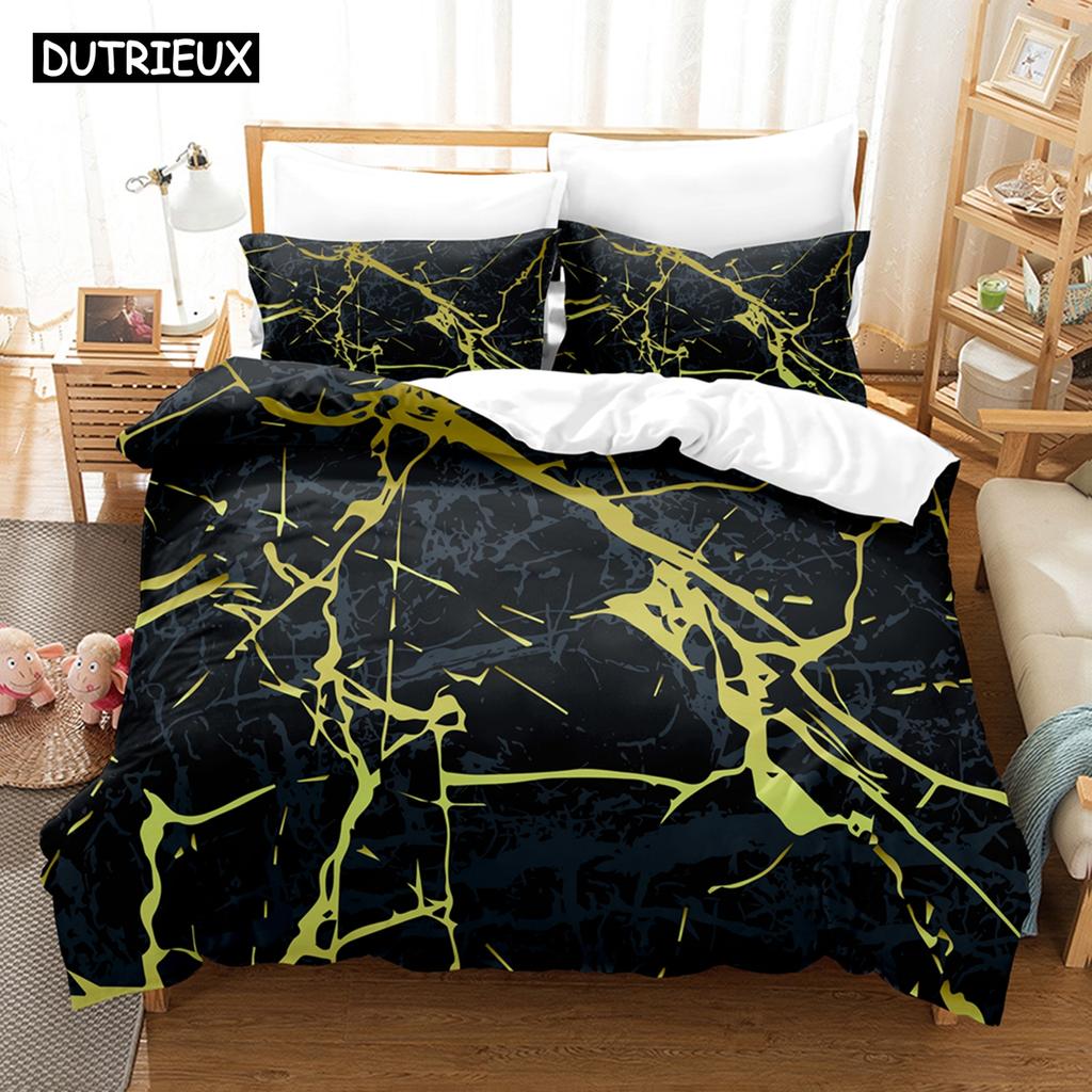 3D Printed Art Marbling Bedding Set Down Quilt Cover With Pillowcase Double Complete Queen King Bedding