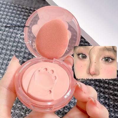Cute Cat Paw Printed Blush Cream Natural Nude Makeup Energetic Girl's Whitening Rouge
