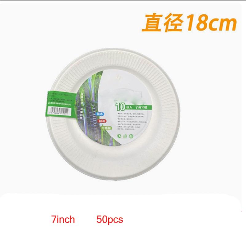 

Disposable Paper Plates, 7Inch, Microwave-Safe, Cut Resistant, Soak-Proof, 50Count 50pcs
