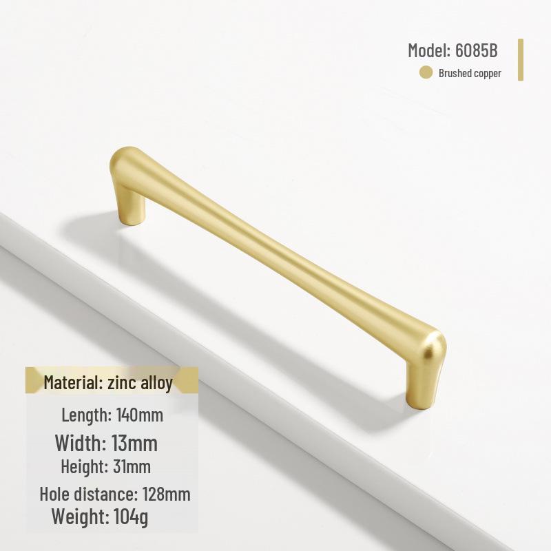 French Modern Gold Zinc Alloy Cabinet Handle