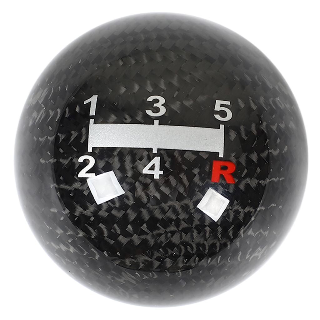Gear Shifting Lever Knob Carbon Fiber 15mm Bottom Interface Round Ball Manual Automatic Transmission Shifter Head Knob
