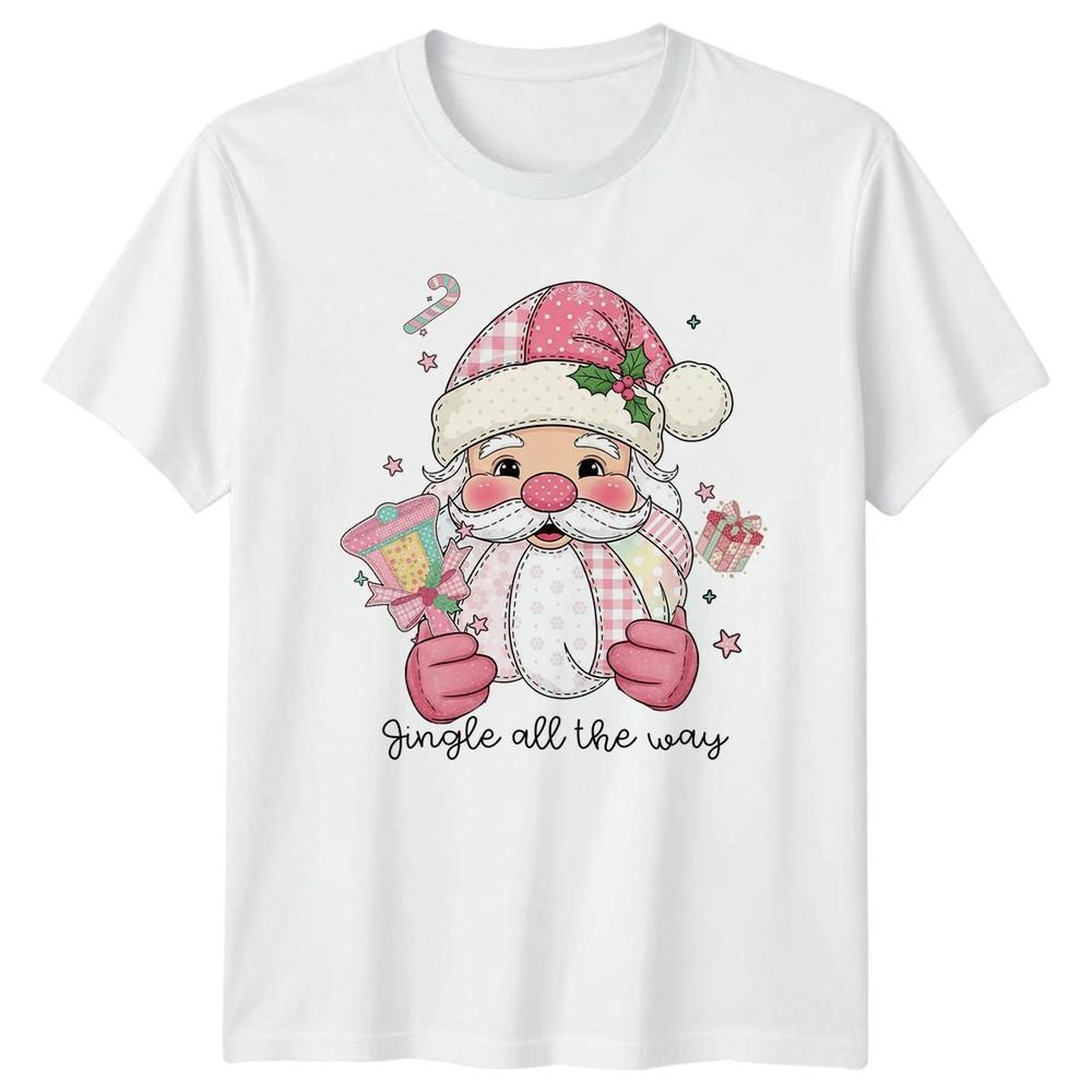 Jingle All The Way Christmas Holidays Santa Unisexs TShirt Unisexs Tee Graphic Top S