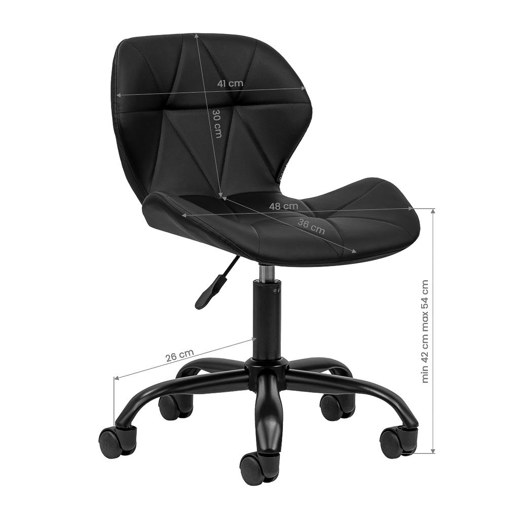 Taboret Kosmetyczny Qs-06B Czarno Czarny