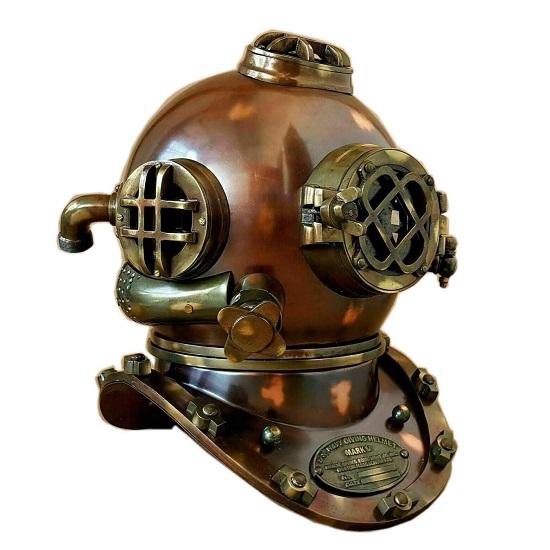 Czarny 45,72 cm US Navy Mark V Hełm Nurkowy Replika Hełm Nurka Kolekcjonerski Morski Nauticzny