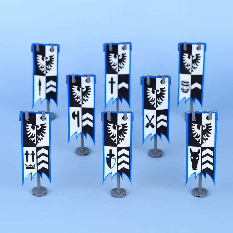 MOC Medieval Military Castle Weapon Roman Knight Helmet Shield Accessories Building Blocks Green Dragon Lion Crusader Bricks Toy