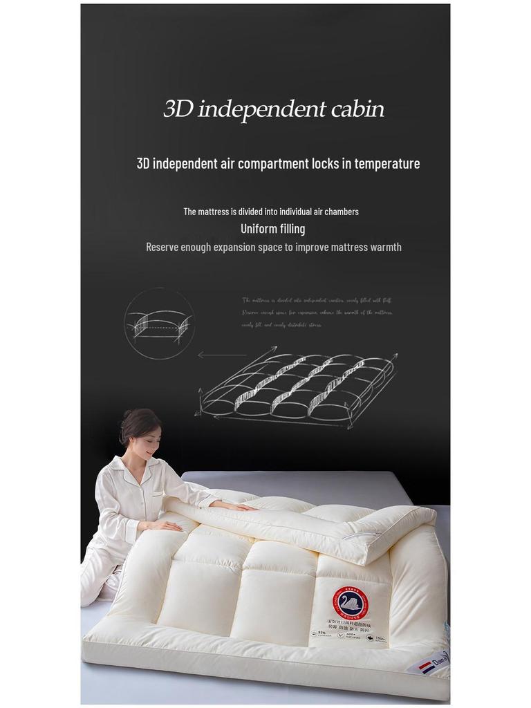 Class A 3D Feather Down Mattress Topper for Dorms, Hotels, and B&Bs