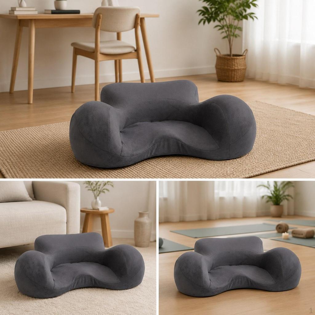 Ergonomisches Meditationskissen mit rutschfester Unterseite Abnehmbarer Samtbezug Atmungsaktiver Memory-Schaum