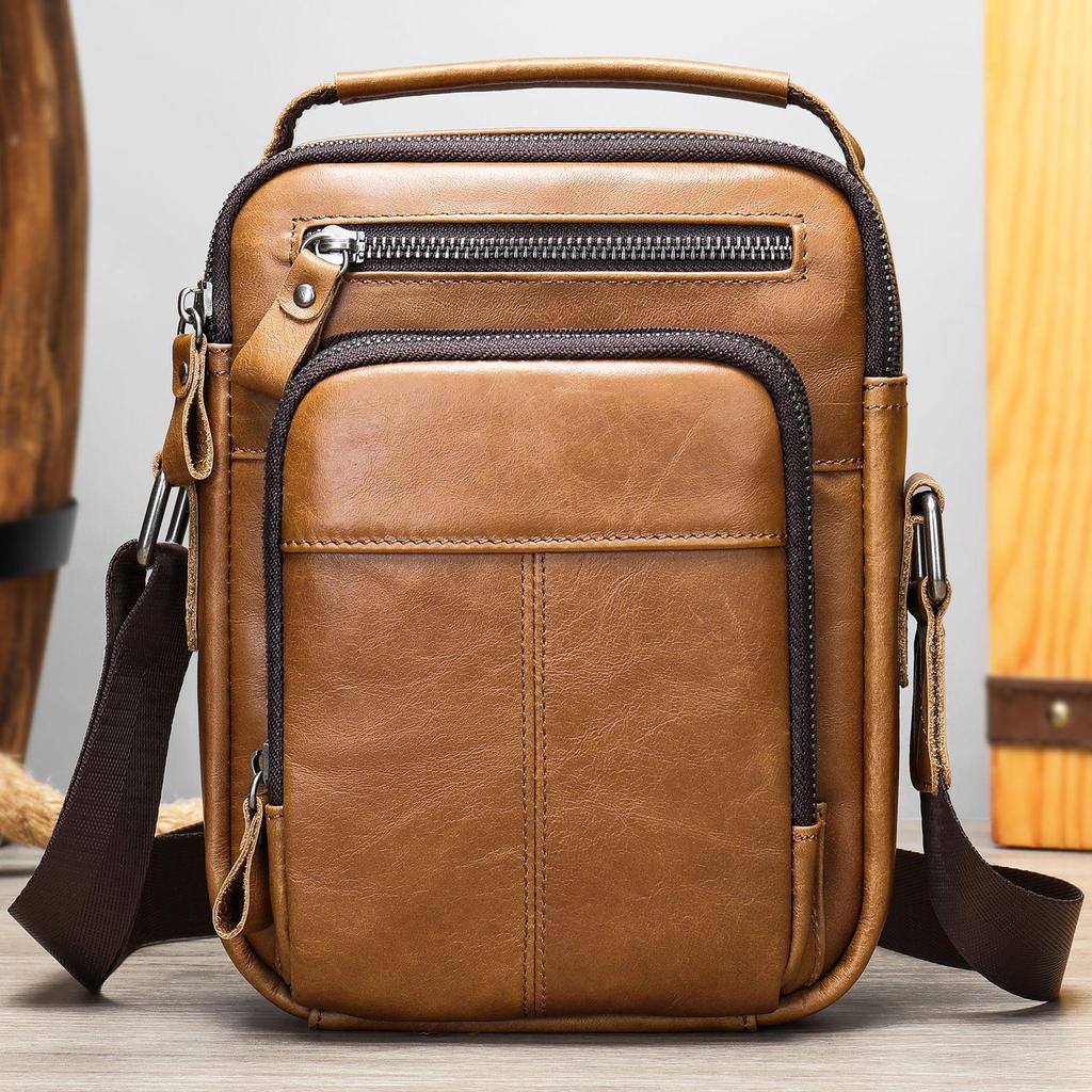 Marant Retro Genuine Leather Multifunctional Shoulder Bag - Trendy Casual Business Handbag 
