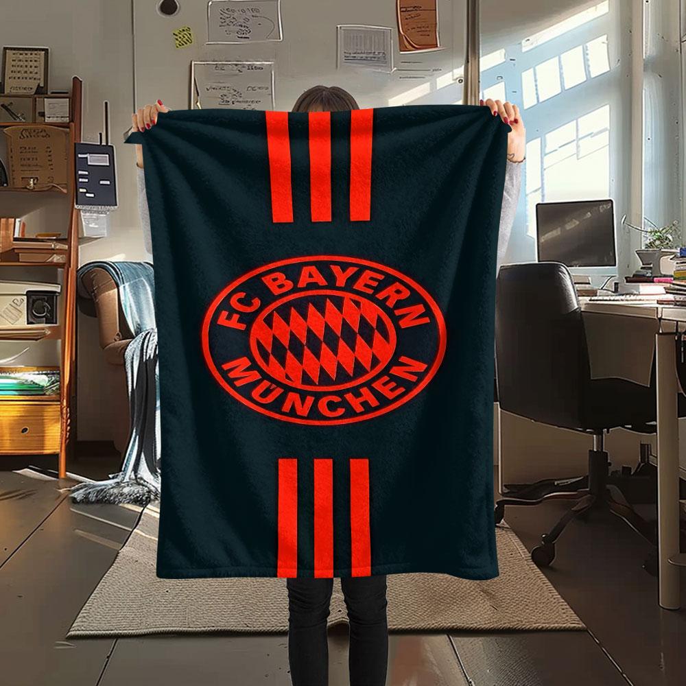 1PC FC Bayern Munich Patterned Flannel Blanket Suitable For All Seasons for Home Decor Warmth and Comfort Gifts Holiday Present