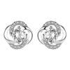 Sterling Silver S925 Zircon Six-Claw Earrings for Women