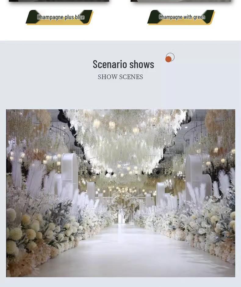 Hochzeitsgangdekoration im New Forest-Stil mit Blumen und Federn