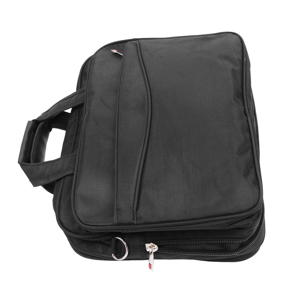 Czarna 15-calowa torba na ramię na laptop biznesowy do biura, podróży, wodoodporna, rozszerzalna, teczka na laptopa Czarna 15-calowa