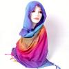 Vibrant Gradient Paisley Scarf - Soft, Windproof Shawl with Tassels, Elegant Women'S Warm Wrap, Ideal for Carnival Gift, Hiking & Outdoor Recreation