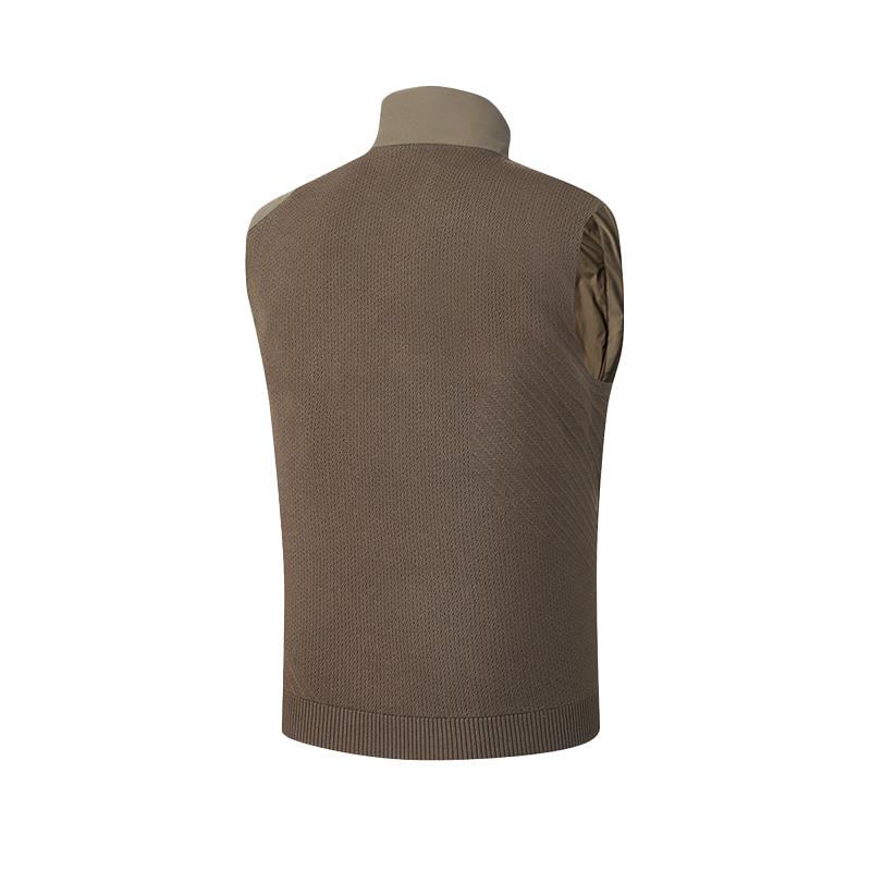 FILA Golf Series Fashion Simple Casual Sports Golf Vest Comfortable Warm Stand Collar Woven Men vest Caramel A11M615716FBN