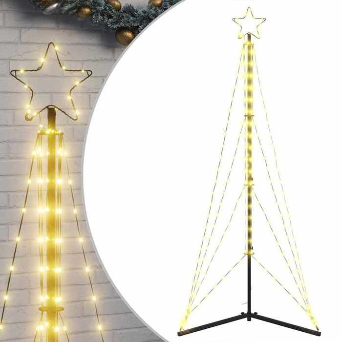VidaXL Sapin de Noël à LED 363 LED blanc chaud 182 cm, lumière de Noël, lumière de Noël LED, lumière de Noël extérieure, 4016408