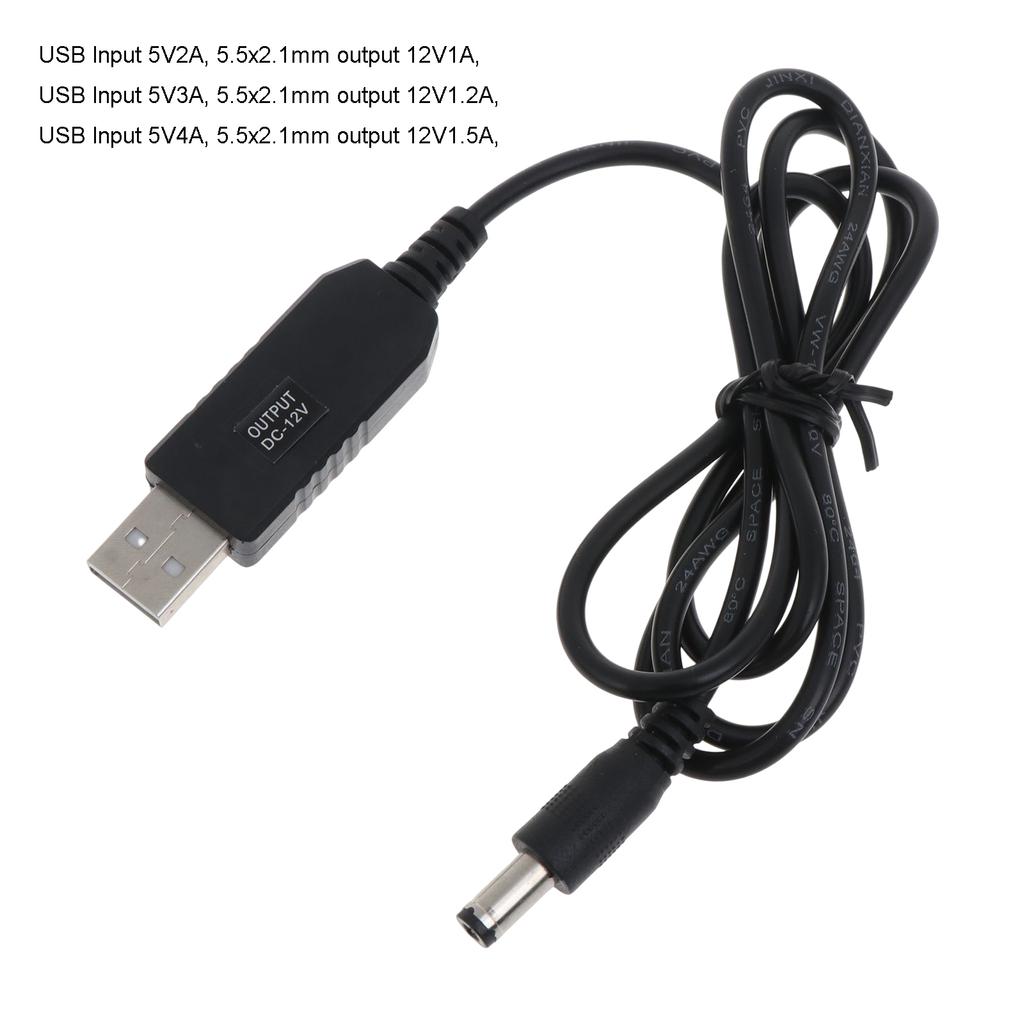 DC 5V To DC 12V USB Voltage Step Up Converter Cable Boost Chargers USB Power Charge & Sync Cable Cord