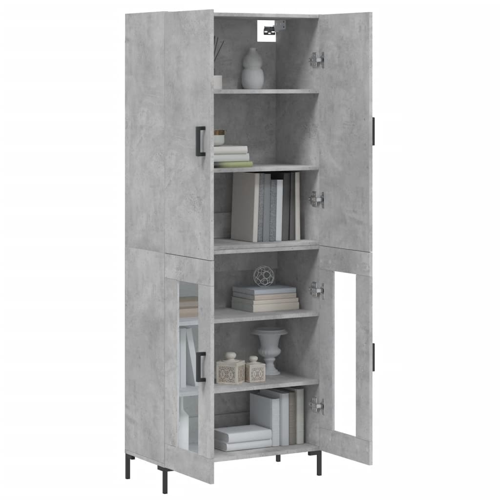 Highboard Concrete Grey 69.5 x 34 x 180 cm Engineered Wood