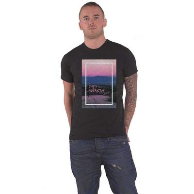 The 1975 T Shirt Shes American Sunset View Band Logo Official Mens New Black Unisex T-Shirt