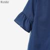 ZANZEA Women Half Sleeve Blouse and Shorts Summer Two Piece Suit Sets