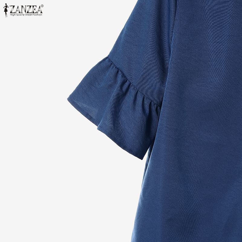 ZANZEA Women Half Sleeve Blouse and Shorts Summer Two Piece Suit Sets