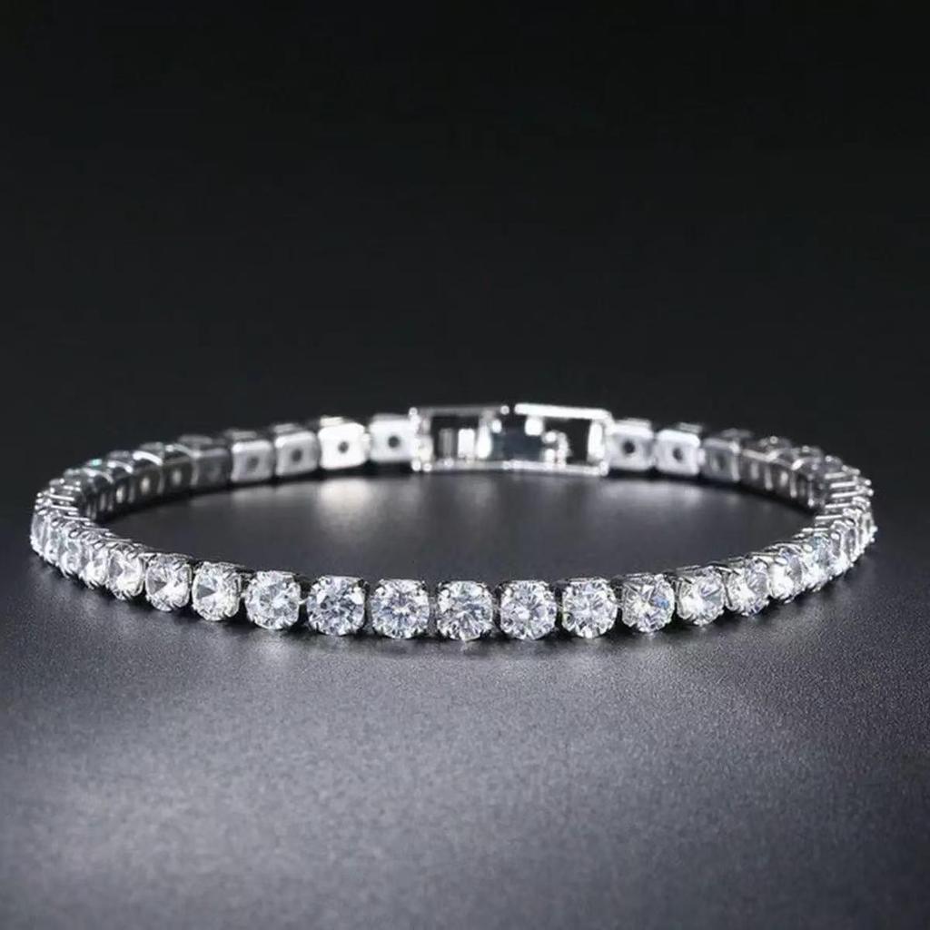 European & American Men's and Women's Hip-Hop Copper Zircon Tennis Bracelet 4.0