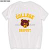 T-shirt da College Dropout Unisex nera con stampa musicale regalo manica corta casual maglietta da uomo top estivi cotone t-shirt Unisex