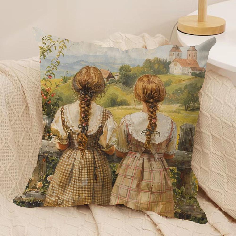 Vintage Floral Cushion Cover Soft Plush DoubleSided Printed Sofa Pillow Cushion Cover Cozy AllSeason Durable Decor Gift