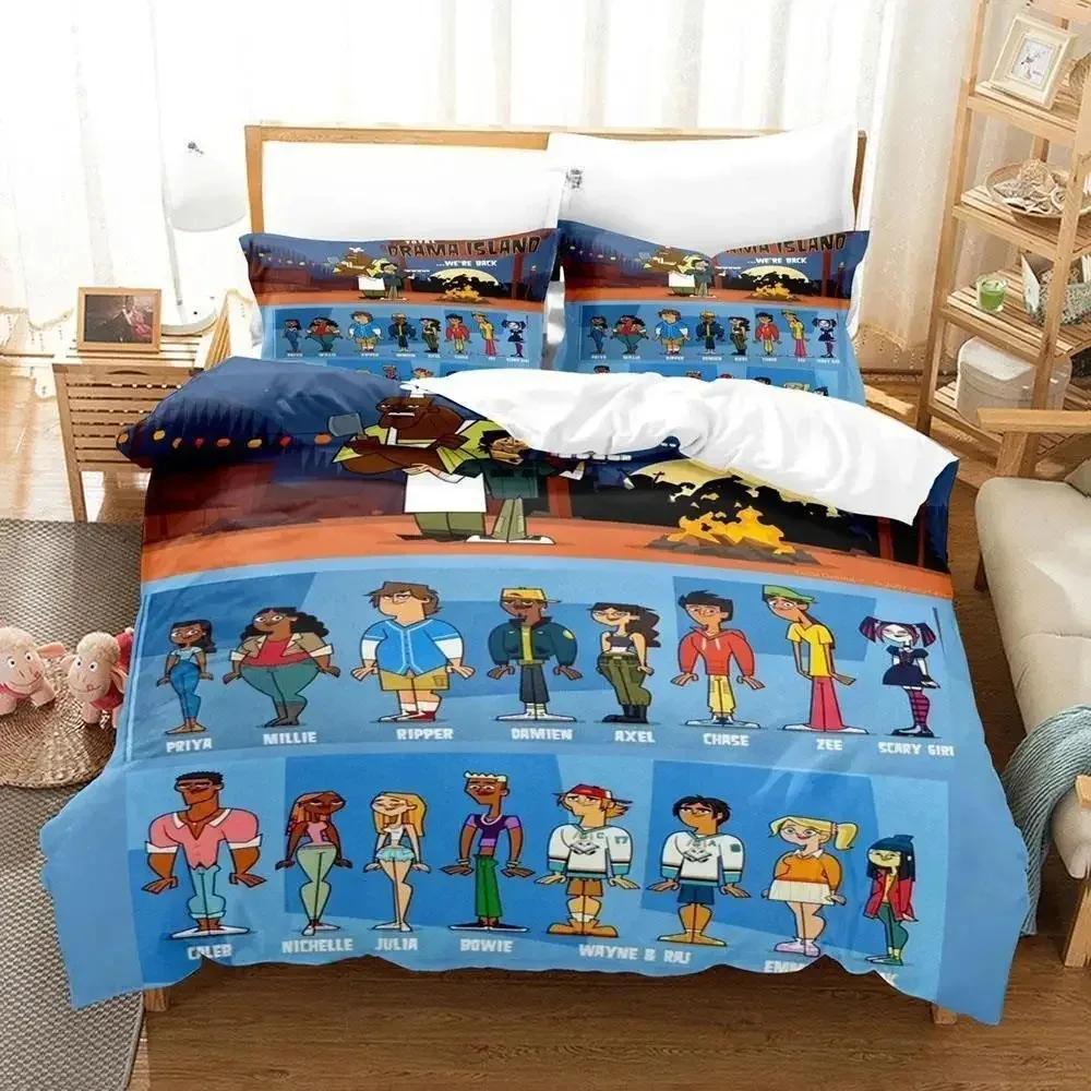 

Comforter New 3D Print Anime Total Drama Bedding Set Single Twin Full Queen King Size Bed Set Adult Kid Bedroom Cartoons S Comforter (quilt)-EU Single(135*200cm)3pcs