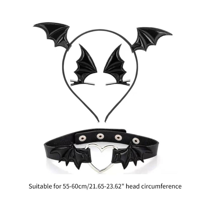 Mädchen Haarspangen Gothic Halloween Cosplay Teufelsflügel Haarnadel Stirnband Punk Haarschmuck Einzigartiger Schwarzer Kopfschmuck