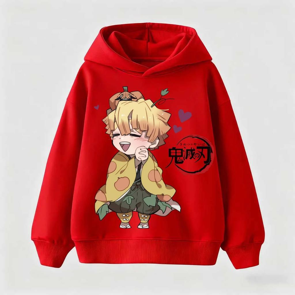 Moletom Infantil Moda Outono Casual Demon Slayer Moletom Quente Estampa Anime Roupa Esportiva Para Crianças Meninos Roupas