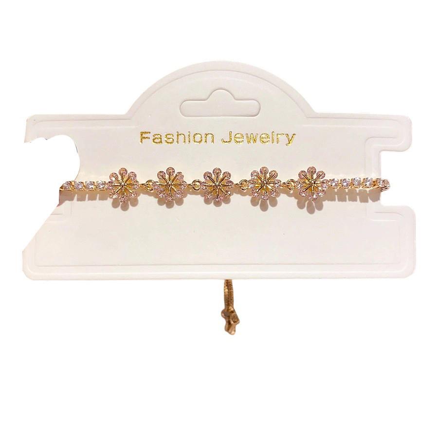 Flower Zircon Snowflake Bracelet With Pullaway Design For Womens Fashion Accessory